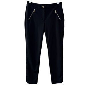 Karl Lagerfeld Ankle Pant faux leather trim angled zipper pockets womens 4